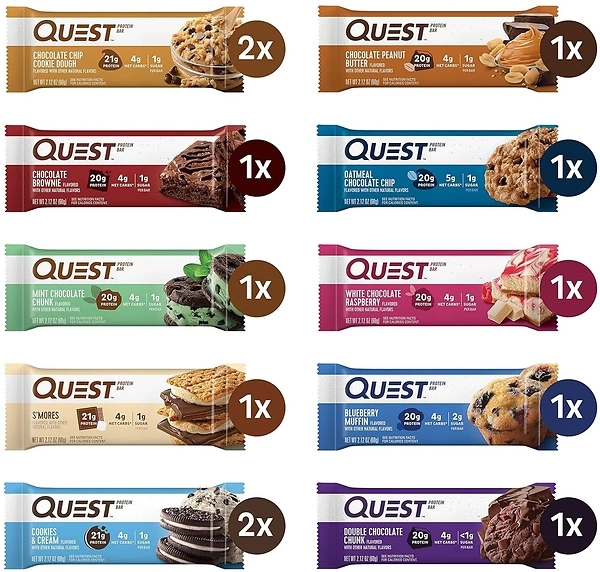 Quest Nutrition Protein Bars, Ultimate Variety Pack, High Protein, Low Carb, 12 Count