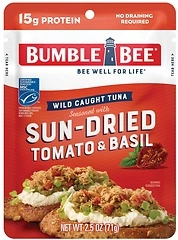 Bumble Bee Sun-Dried Tomato & Basil Seasoned Tuna, 2.5 oz Pouch, 15g Protein
