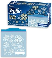 Ziploc Gallon Food Storage Freezer Bags, Grip 'n Seal, 14 Count, Holiday Designs