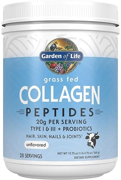 Garden of Life Grass Fed Collagen Peptides Powder, Unflavored, 28 Servings