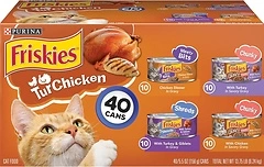 Purina Friskies Wet Cat Food Gravy Variety Pack, 40 Count, 5.5 oz. Cans