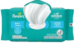 Pampers Baby Clean Wipes, Fresh Scented, 72 Wipes Total