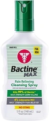 Bactine MAX First Aid Spray - Cleansing Spray with Lidocaine, 5oz