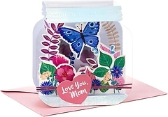 Hallmark Paper Wonder Mothers Day Pop Up Card for Mom (Mason Jar, Love You), Model Number: 599MBC1139