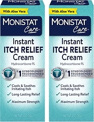 Monistat Instant Itch Relief Cream for Women, Maximum Strength Feminine Itch Care, 1 oz, 2 Pack