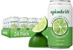Spindrift Sparkling Water, Lime, Real Fruit, 12 Fl Oz Cans, 24 Pack - 4 Calories