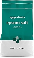 Amazon Basics Epsom Salt Soaking Aid, Eucalyptus Scented, 3 Pound