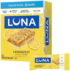LUNA Bar - LemonZest Flavor - Gluten Free Protein Bars - Value Pack (12 Pack)