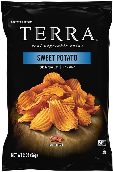 Terra Vegetable Chips, Sweet Potato with Sea Salt Vegetable Chips, 2 Oz (Pack of 8)