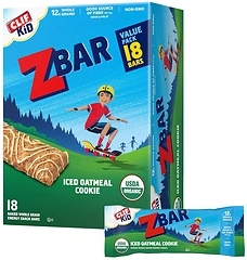 CLIF Kid Zbar - Iced Oatmeal Cookie - Soft Baked Whole Grain Snack Bars, 18 Pack