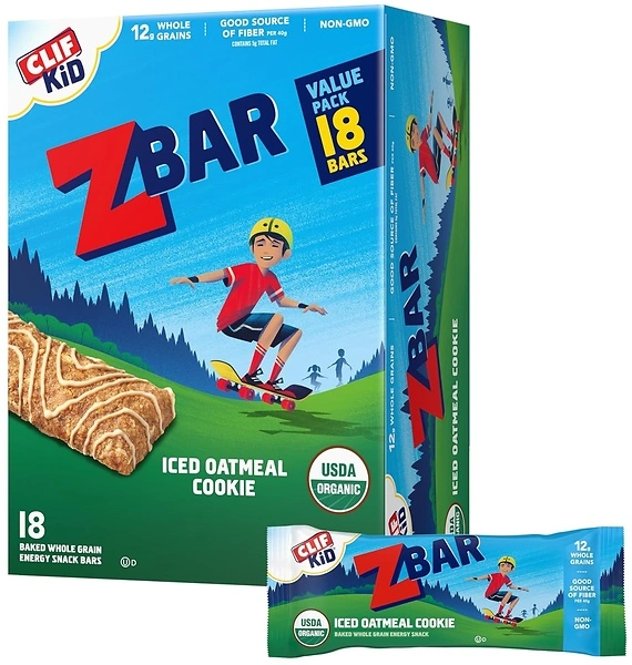 CLIF Kid Zbar - Iced Oatmeal Cookie - Soft Baked Whole Grain Snack Bars, 18 Pack