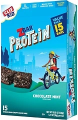CLIF Kid Zbar Protein - Chocolate Mint, Crispy Whole Grain Snack Bars, 15 Pack