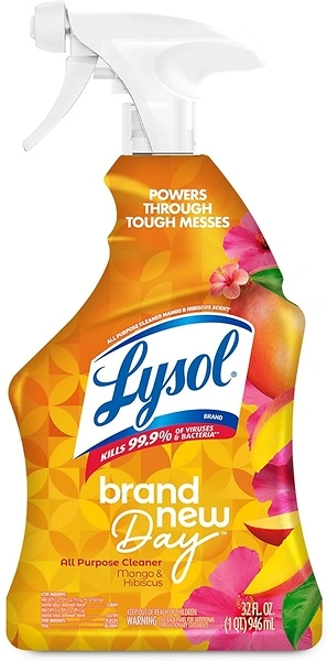 Lysol All Purpose Cleaner Spray, Multi-Purpose Disinfecting, Mango & Hibiscus, 32 oz