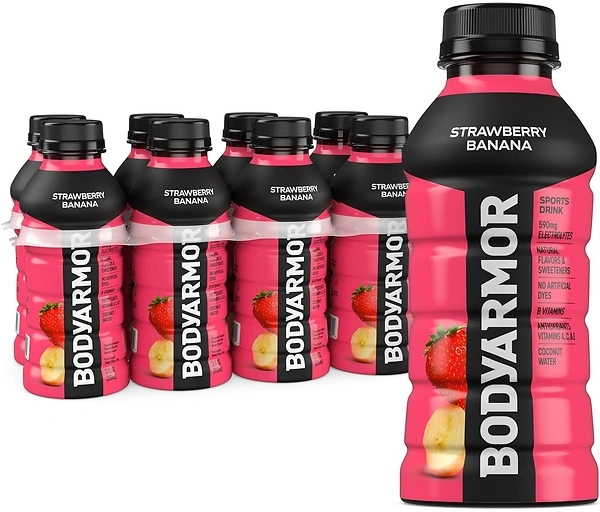 BODYARMOR Sports Drink, Strawberry Banana, Coconut Water Hydration, 12 Fl Oz, 8 Pack
