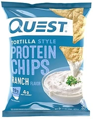 Quest Nutrition Tortilla Style Protein Chips, Ranch, 19g Protein, 12 Count