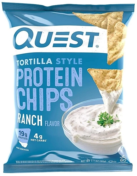 Quest Nutrition Tortilla Style Protein Chips, Ranch, 19g Protein, 12 Count