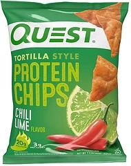 Quest Nutrition Chili Lime Tortilla Style Protein Chips, 20g Protein, 12 Pack