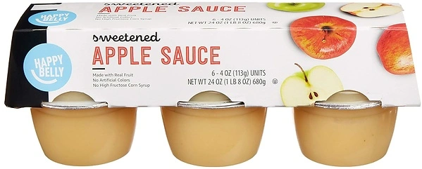 Amazon Brand - Happy Belly Apple Sauce, 24 ounce (Pack of 6)