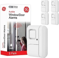 GE Personal Security Window and Door Alarm, 5 Pack, Wireless Chime/Alarm