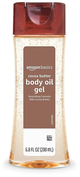 Amazon Basics Body Oil Gel with Cocoa Butter, Paraben Free, 6.8 Fl Oz