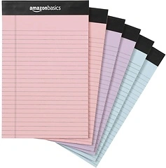 Amazon Basics Narrow Ruled 5 x 8-Inch Lined Writing Note Pads, 6 Count