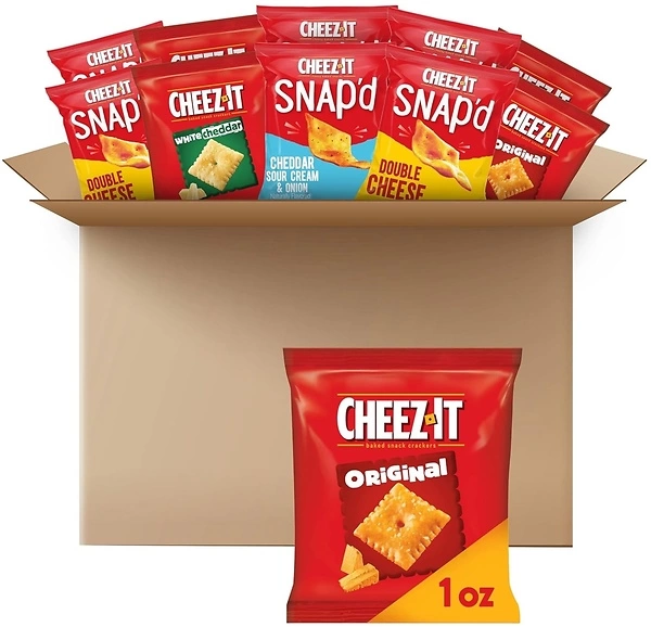 Cheez-It Cheese Crackers, Baked Snack Crackers, Lunch Snacks, Variety Pack (42 Packs)