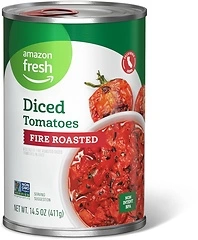Amazon Fresh Fire Roasted Diced Canned Tomatoes, 14.5 Oz