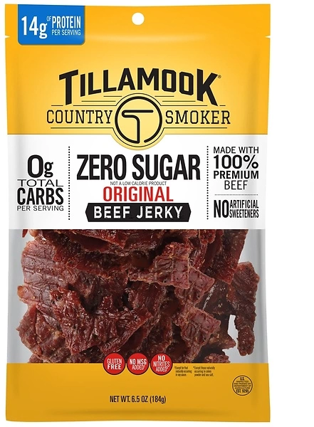 Tillamook Country Smoker Keto Friendly Zero Sugar Beef Jerky, Original, 6.5 Ounce