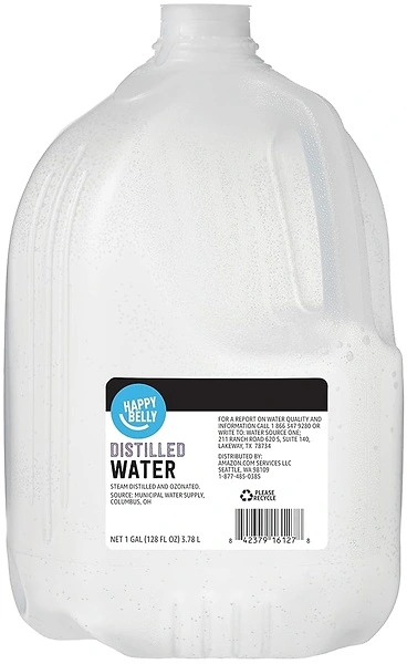 Amazon Brand - Happy Belly Distilled Water, 128 fl oz