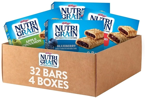 Nutri-Grain Soft Baked Breakfast Bars, Whole Grain, Variety Pack (32 Bars)
