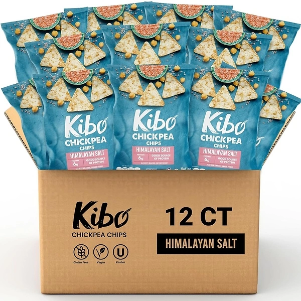 Kibo Chickpea Chips, Gluten Free Plant-Based Himalayan Salt, 1 oz, 12 pack