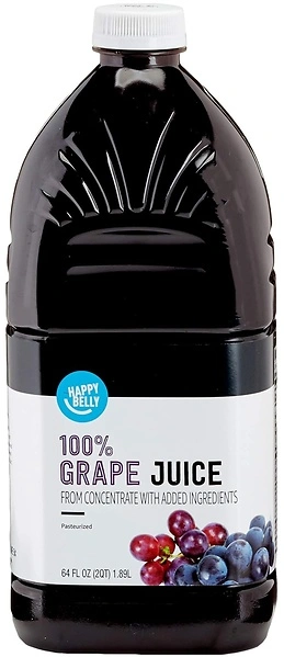 Amazon Brand - Happy Belly Grape Juice, Bottle, 64 fl oz