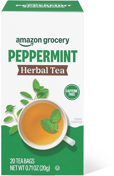Amazon Grocery Peppermint Herbal Tea Bags, 20 Ct