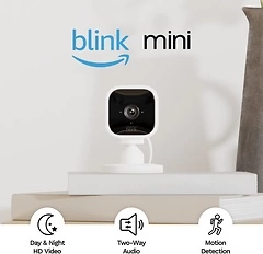 Blink Mini Smart Security Camera, 1080p HD, Night Vision, Two-Way Audio