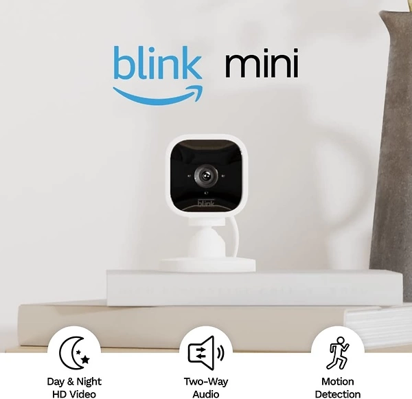 Blink Mini Smart Security Camera, 1080p HD, Night Vision, Two-Way Audio