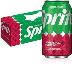 Sprite Winter Spiced Cranberry, Lemon-Lime & Cranberry Soda, 12 fl oz, 12 Pack