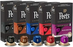 Peet's Coffee Espresso Pods Variety Pack, Intensity 8-10, 50 Count