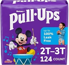 Pull-Ups Boys' Potty Training Pants, 2T-3T (16-34 lbs), 124 Count (4 Packs of 31)