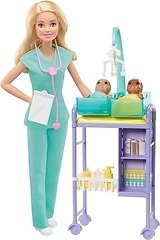Barbie Baby Doctor Playset with Doll, 2 Baby Dolls, Furniture, Accessories