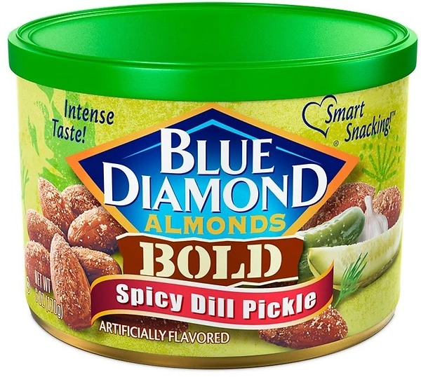Blue Diamond Almonds Spicy Dill Pickle Flavored Snack Nuts, 6 Oz Resealable Can