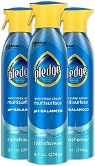 Pledge pH-Balanced Multisurface Spray, Everyday Cleaner, Rainshower, 9.7oz, 3 Pack