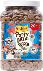 Friskies Natural Cat Treats, Party Mix Natural Yums With Wild Tuna, 20 oz