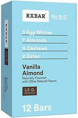 RXBAR Protein Bars, Protein Snack, Snack Bars, Vanilla Almond, 22oz Box (12 Bars)