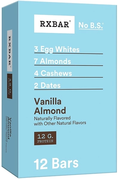 RXBAR Protein Bars, Protein Snack, Snack Bars, Vanilla Almond, 22oz Box (12 Bars)