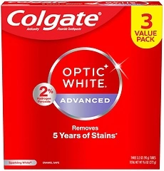 Colgate Optic White Advanced Toothpaste, Teeth Whitening, 3 Pack, 3.2 oz