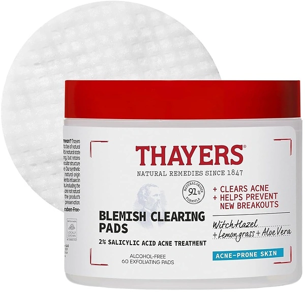 Thayers Blemish Clearing Acne Pads, Salicylic Acid Treatment, 60 Ct