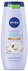 NIVEA Pampering Coconut and Almond Milk Body Wash, 20 Fl Oz Bottle
