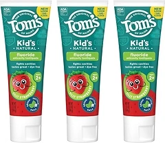 Tom's of Maine Fluoride Children's Toothpaste, Silly Strawberry, 5.1 oz, 3-Pack