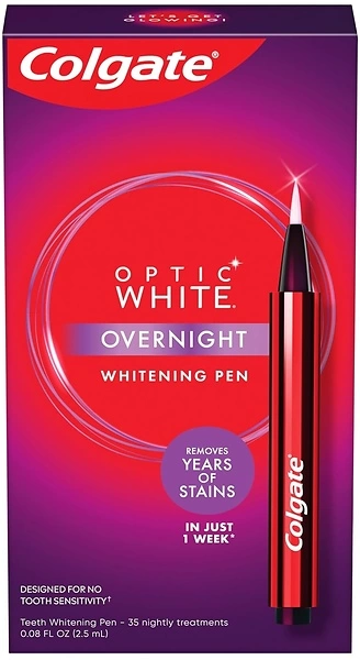 Colgate Optic White Overnight Teeth Whitening Pen, 35 Nightly Treatments