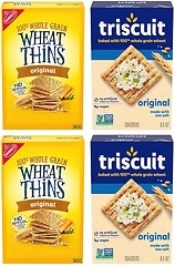 Triscuit Original Whole Grain Wheat Vegan Crackers and Wheat Thins Original Whole Grain Wheat Crackers Variety Pack, 4 Boxes